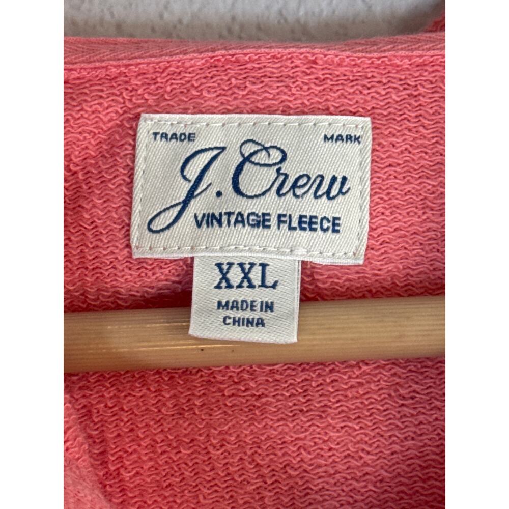 J Crew J.Crew Vintage Fleece Full Zip Hoodie Coral Orange Pink Womens XXL Casual - Picture 4 of 6